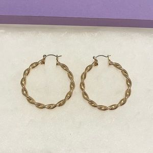 Gold twisted hoops